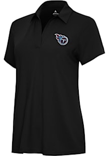 Antigua Tennessee Titans Womens Black Era Short Sleeve Polo Shirt
