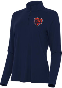 Antigua Chicago Bears Womens Navy Blue Alternate Intent Qtr Zip