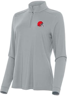 Antigua Cleveland Browns Womens Grey Intent 1/4 Zip Pullover