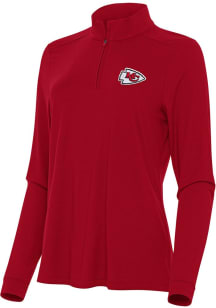 Antigua Kansas City Chiefs Womens Red Intent Qtr Zip Pullover