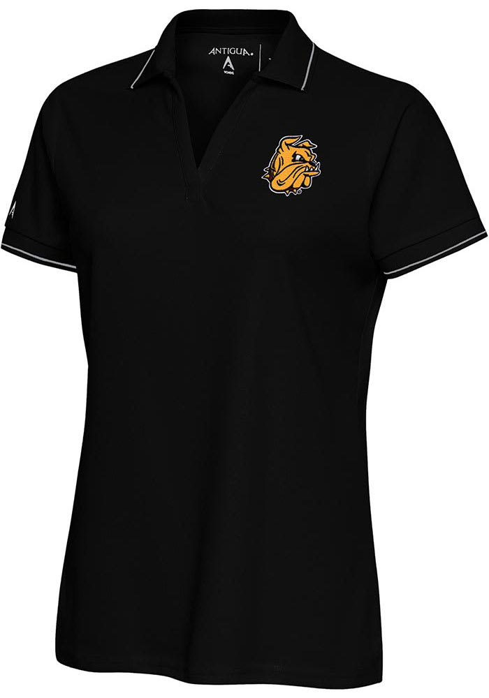 Antigua UMD Bulldogs Womens Black Affluent Short Sleeve Polo Shirt