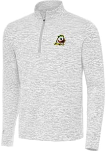Antigua Oregon Ducks Mens Grey Cause Long Sleeve Qtr Zip Pullover