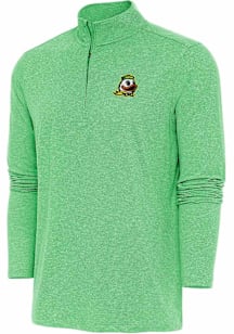 Antigua Oregon Ducks Mens Green Hunk Long Sleeve Qtr Zip Pullover