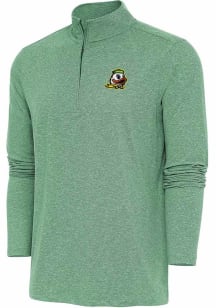 Mens Oregon Ducks Green Antigua Hunk Qtr Zip Pullover