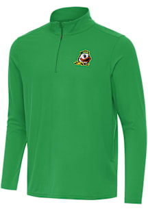 Antigua Oregon Ducks Mens Green Intent Long Sleeve Qtr Zip Pullover