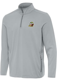 Antigua Oregon Ducks Mens Grey Perilous Long Sleeve Qtr Zip Pullover