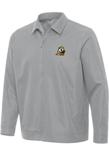 Mens Oregon Ducks Grey Antigua Pivot Light Weight Jacket