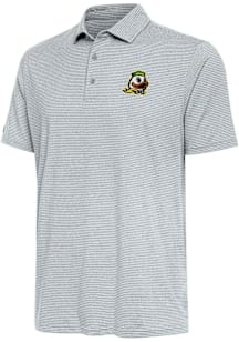 Antigua Oregon Ducks Mens Grey Scheme Short Sleeve Polo