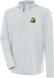 Antigua Oregon Ducks Mens Grey Tidy Long Sleeve Qtr Zip Pullover