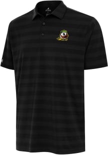 Mens Oregon Ducks Black Antigua Tunnel Short Sleeve Polo Shirt