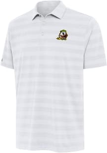 Mens Oregon Ducks White Antigua Tunnel Short Sleeve Polo Shirt