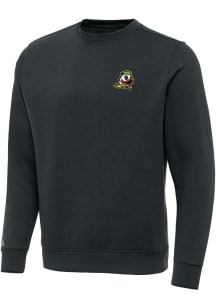 Mens Oregon Ducks Charcoal Antigua Victory Crew Sweatshirt