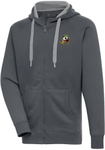 Mens Oregon Ducks Charcoal Antigua Victory Long Sleeve Full Zip Jacket