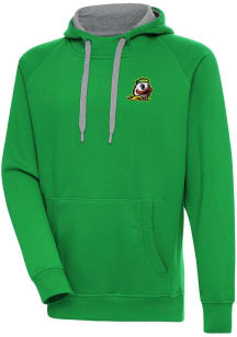 Mens Oregon Ducks Green Antigua Victory Hooded Sweatshirt