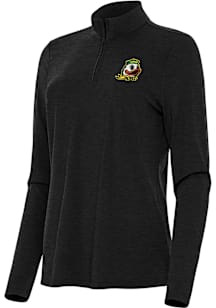 Antigua Oregon Ducks Womens Black Bright Qtr Zip