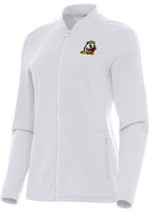 Womens Oregon Ducks White Antigua Continual Light Weight Jacket