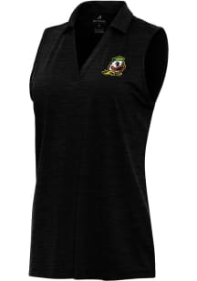 Womens Oregon Ducks Black Antigua Layout Polo Shirt