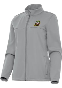 Womens Oregon Ducks Grey Antigua Links Light Weight Jacket