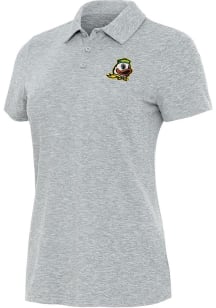 Antigua Oregon Ducks Womens Grey Matter Short Sleeve Polo Shirt