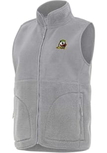 Womens Oregon Ducks Grey Antigua Nostalgic Vest