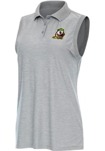 Womens Oregon Ducks Grey Antigua Recap Polo Shirt