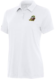 Antigua Oregon Ducks Womens White Reprocess Recycled Short Sleeve Polo Shirt