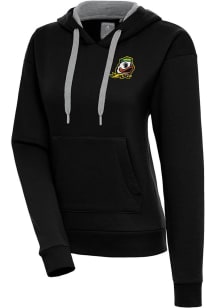 Womens Oregon Ducks Black Antigua Victory Hooded Sweatshirt