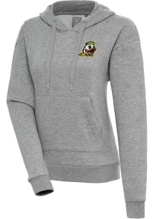 Womens Oregon Ducks Grey Antigua Victory Hooded Sweatshirt