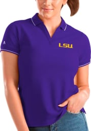 Antigua LSU Tigers Womens Purple Affluent Short Sleeve Polo Shirt