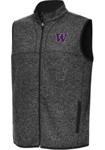 Mens Washington Huskies Black Antigua Fortune Vest