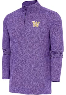 Antigua Washington Huskies Mens Purple Hunk Long Sleeve Qtr Zip Pullover