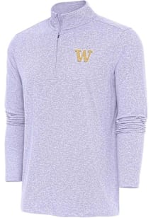 Antigua Washington Huskies Mens Lavender Hunk Long Sleeve Qtr Zip Pullover