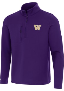 Mens Washington Huskies Purple Antigua Insider Qtr Zip Pullover