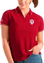 Antigua Indiana Hoosiers Womens Red Affluent Short Sleeve Polo Shirt