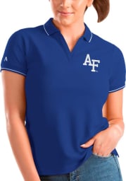 Antigua Air Force Falcons Womens Blue Affluent Short Sleeve Polo Shirt