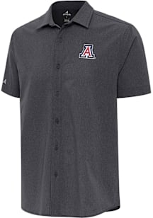 Antigua Arizona Wildcats Mens Black Activate Short Sleeve Dress Shirt