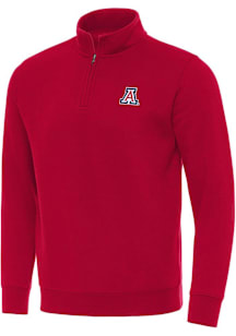 Antigua Arizona Wildcats Mens Red Victory Long Sleeve Qtr Zip Pullover