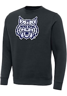 Antigua Arizona Wildcats Mens Charcoal Full Front Victory Long Sleeve Crew Sweatshirt