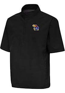 Antigua Kansas Jayhawks Mens Black Brisk Short Sleeve Jacket