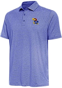 Antigua Kansas Jayhawks Mens Blue Scheme Short Sleeve Polo