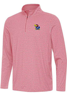 Antigua Kansas Jayhawks Mens  Twine Long Sleeve Qtr Zip Pullover