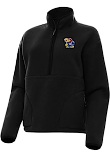 Antigua Kansas Jayhawks Womens Black Figure Qtr Zip