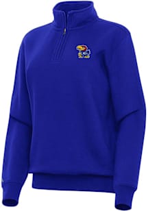 Antigua Kansas Jayhawks Womens Blue Victory Qtr Zip