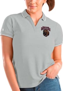 Antigua Montana Grizzlies Womens Grey Affluent Short Sleeve Polo Shirt