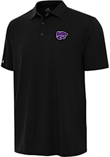 Antigua K-State Wildcats Mens Black Era Short Sleeve Polo
