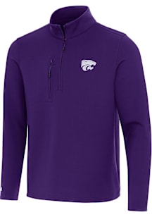 Antigua K-State Wildcats Mens Purple Insider Long Sleeve Qtr Zip Pullover