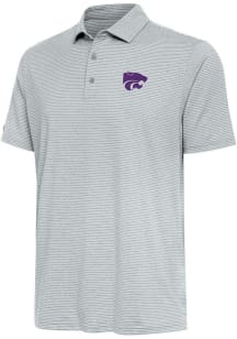 Mens K-State Wildcats Grey Antigua Scheme Short Sleeve Polo Shirt