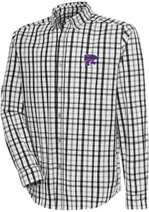 Mens K-State Wildcats Black Antigua Tending Long Sleeve Dress Shirt