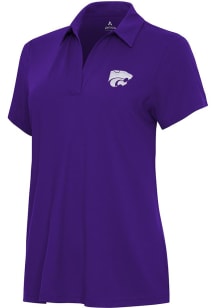 Womens K-State Wildcats Purple Antigua Era Short Sleeve Polo Shirt