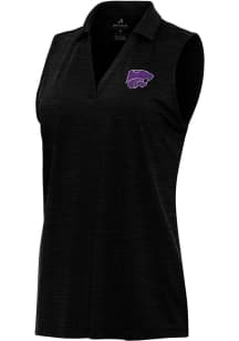 Womens K-State Wildcats Black Antigua Layout Polo Shirt